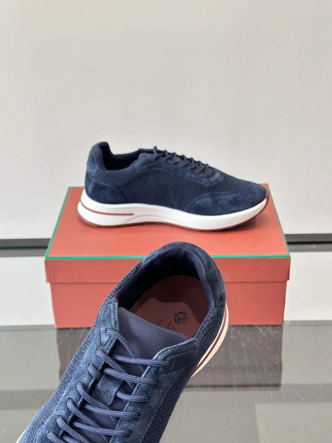 Men's men's shoes 💰p580 "Loro men's shoes 💰pian＊" Week End Walk series sports shoes, using exclusive raw materials, mesh upper + suede stitching, breathable and comfortable, rubber soles with strong grip, suitable for commuting and casual outings. Low-key high-end gray tone, versatile suit or casual wear, size: 39-44 (customized at 38.45.46)